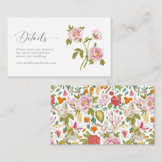 Vintage Wedding Details Enclosure Card (Front/Back)