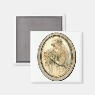 Vintage Wedding Dress Victorian Bride Elegant Magnet