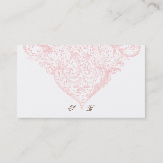 Vintage Wedding Event Planner Spring Pink Business Card (Front)