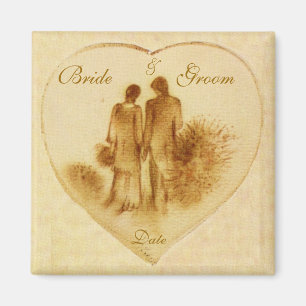 Vintage Wedding Favour Magnet