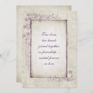 Vintage Wedding Floral Frame Invitation