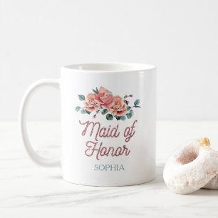 Vintage Wedding Flowers Maid of Honour Coffee Mug