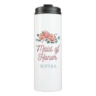 Vintage Wedding Flowers Maid of Honour Thermal Tum Tumbler