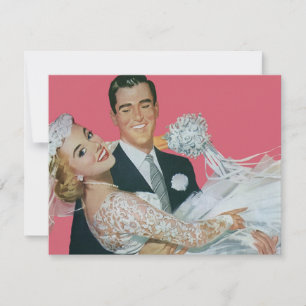 Vintage Wedding Happy Newlyweds, Save the Date! Invitation