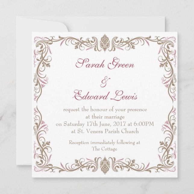 Vintage Wedding Invitation (Front)