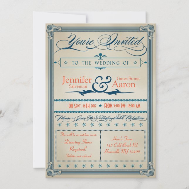 Vintage Wedding Invitation (Front)