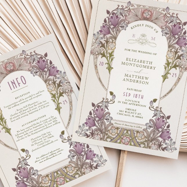 Vintage Wedding Invitation and Info Lavender (Creator Uploaded)