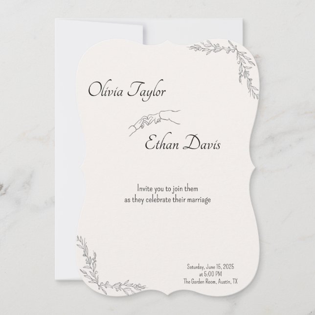 Vintage Wedding Invitation Classic Elegant simple (Front)