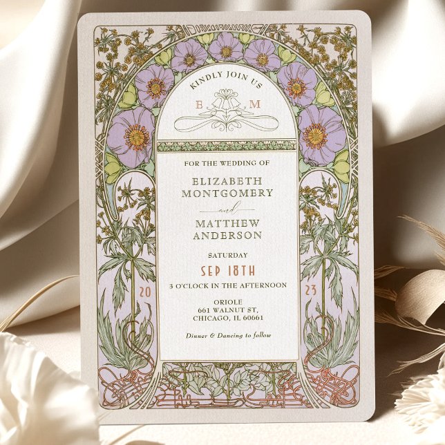 Vintage Wedding Invitations Art Nouveau by Mucha (Creator Uploaded)