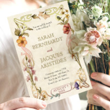Vintage Wedding Invitations Art Nouveau Deco