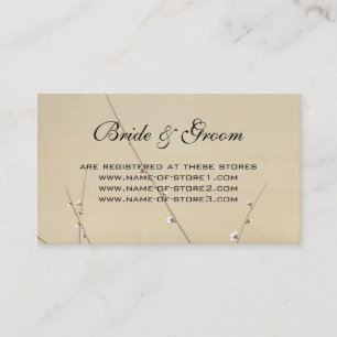 Vintage Wedding, Japanese Owl and Plum Tree Enclosure Card