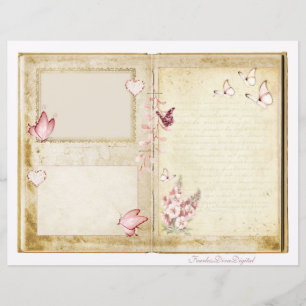 Vintage Wedding Junk Journal Scrapbook Page 11 &12