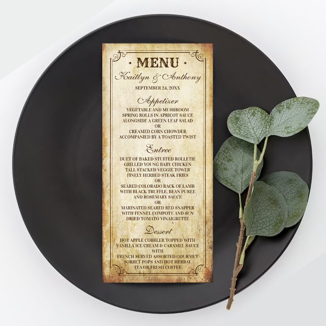 Vintage Wedding Menu (Creator Uploaded)