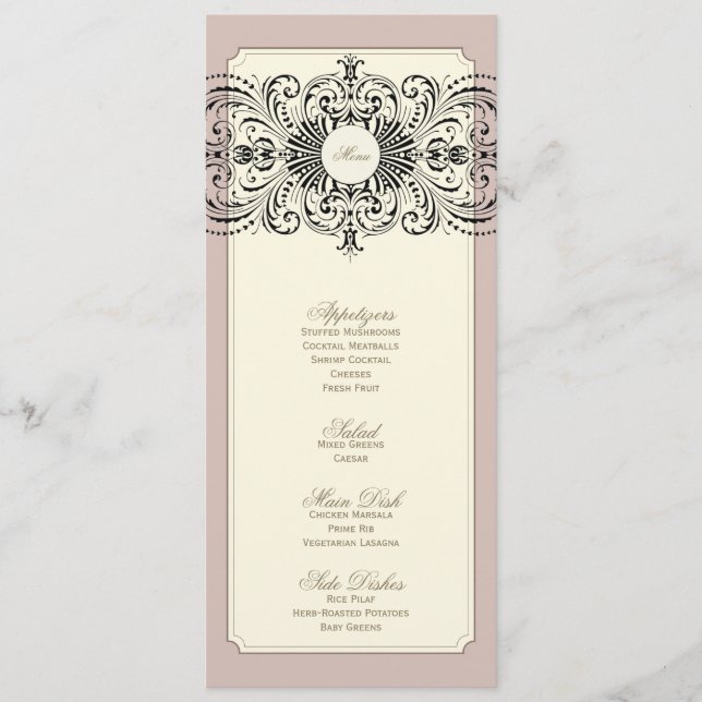 {vintage} wedding menu (Front)