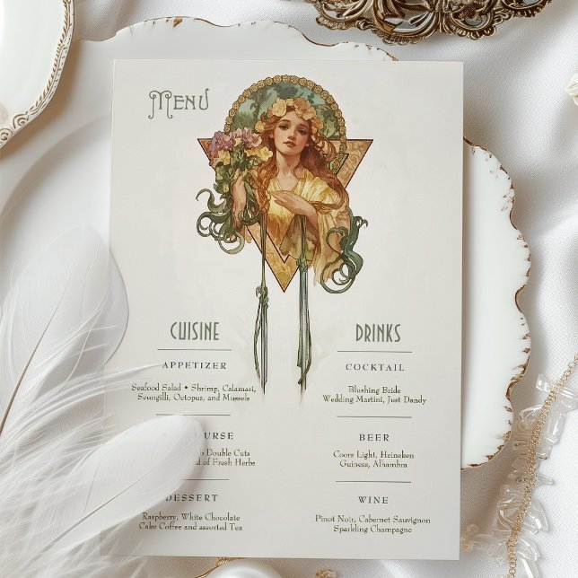Vintage Wedding Menu and Drinks Card (Creator Uploaded)