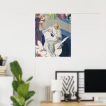 Vintage Wedding, Mid Century Modern Art Deco Bride Poster<br><div class="desc">Vintage illustration love and romance wedding image featuring a stylish bride dressed in a beautiful sophisticated wedding gown,  veil and elegant white gloves.</div>