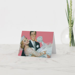 Vintage Wedding Newlyweds, Bride & Groom Thank You