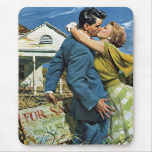 Vintage Wedding, Newlyweds Buy First House Mouse Pad