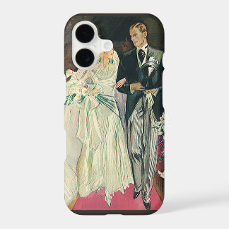 Vintage Wedding Newlyweds, Happy Bride and Goom