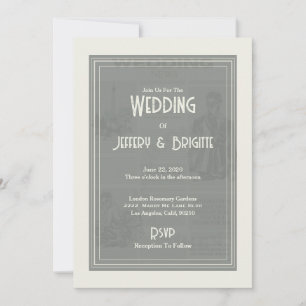 Vintage Wedding newspaper  Invitation