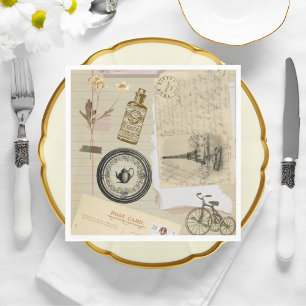 Vintage wedding paper napkins