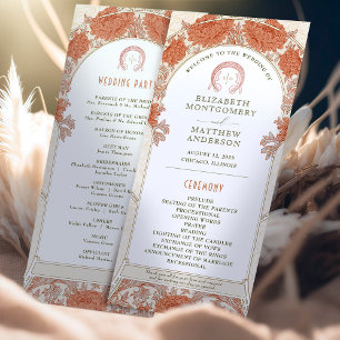 Vintage Wedding Program Art Nouveau by Mucha