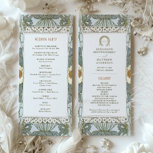 Vintage Wedding Program Art Nouveau by Mucha