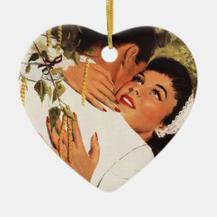 Vintage Wedding Proposal, Love and Romance Ceramic Tree Decoration