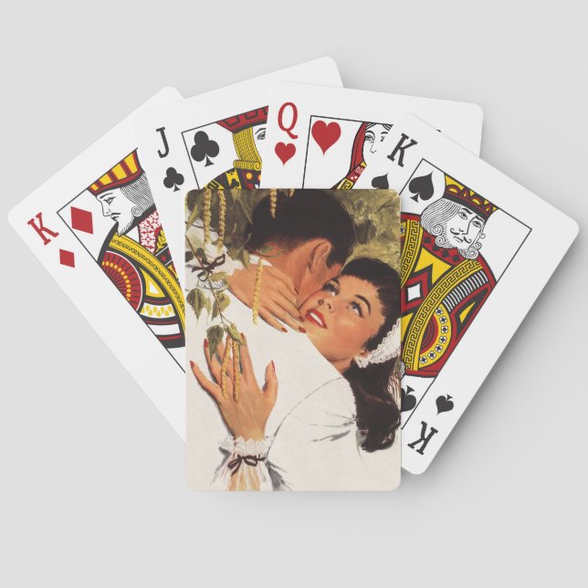 Vintage Wedding Proposal, Love and Romance Playing Cards (Back)