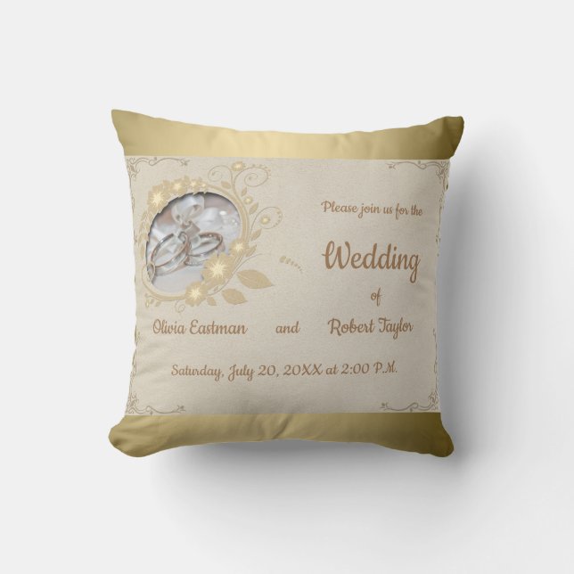 Vintage wedding rings cushion (Front)