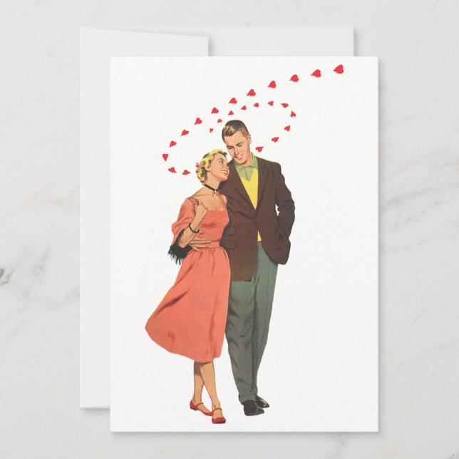 Vintage Wedding, Romantic Hearts Save the Date Invitation (Front)