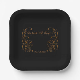 Vintage Wedding Romantic Steampunk Fairytale Paper Plate