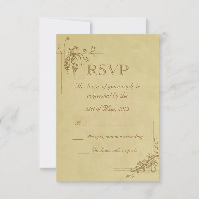 Vintage Wedding RSVP Card (Front)