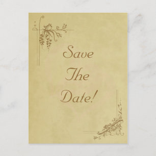 Vintage Wedding Save The Date Announcement Postcard