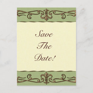 Vintage Wedding Save The Date Announcement Postcard