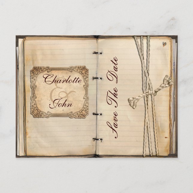 Vintage wedding Save the date Announcement Postcard (Front)
