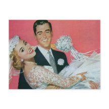 Vintage Wedding Save the Date! Happy Newlyweds