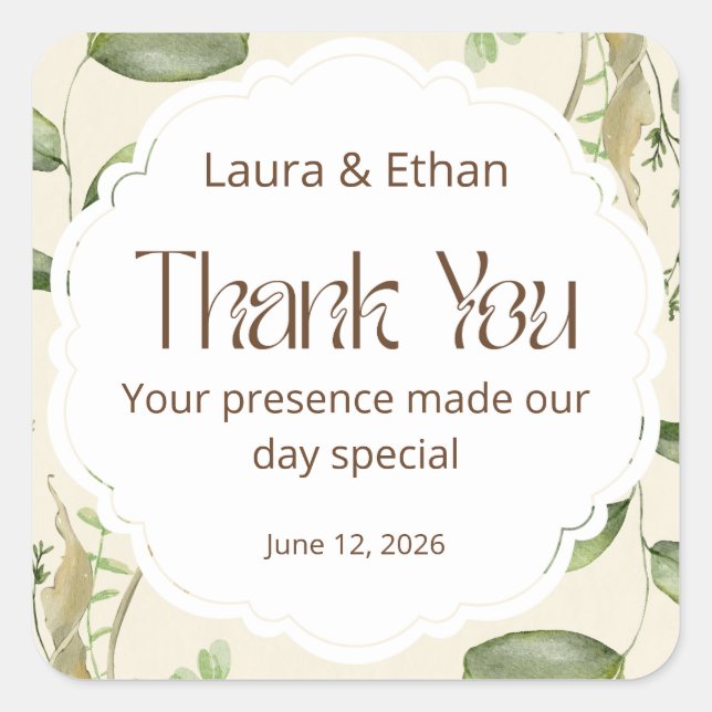 Vintage Wedding Sticker | love forever (Front)