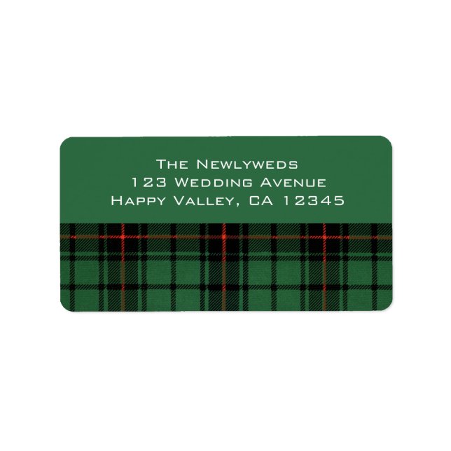 Vintage Wedding, Tartan Davidson Modern Pattern Label (Front)