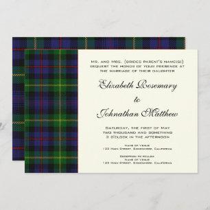 Vintage Wedding, Tartan Farquharson Pattern Invitation