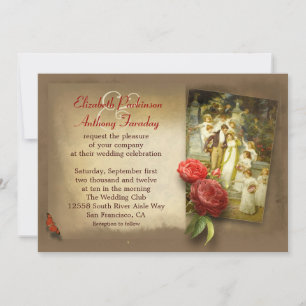 vintage wedding theme custom invitations