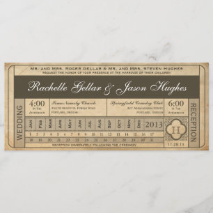 Vintage Wedding Ticket III Punchout Invitation