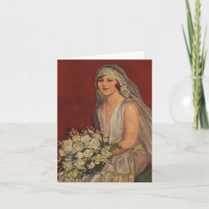 Vintage Wedding, Victorian Bride Bridal Portrait Thank You Card