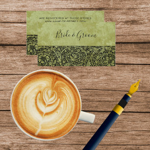 Vintage Wedding, Victorian Flower Floral Scroll Enclosure Card