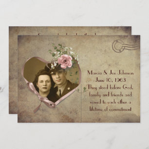 Vintage Wedding Vow Renewal Photo Postcard