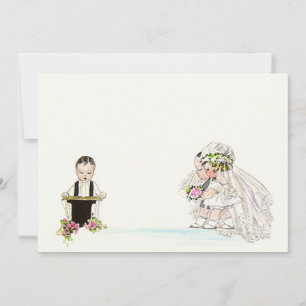 Vintage Wedding Vows Bride Groom Blank Invitation