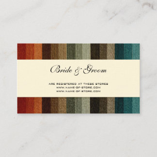 Vintage Wedding, Warm Autumn Stripes Pattern Enclosure Card