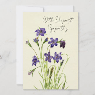 Vintage Weeping Violets Floral Sympathy Card