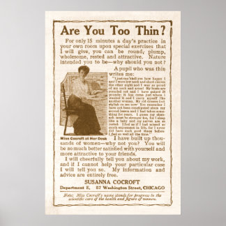 Vintage Weight Gain Ad from 1908 Poster