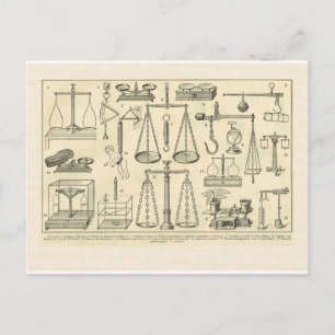 Vintage Weights and measures Postcard